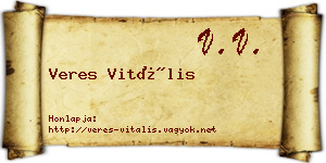 Veres Vitális névjegykártya